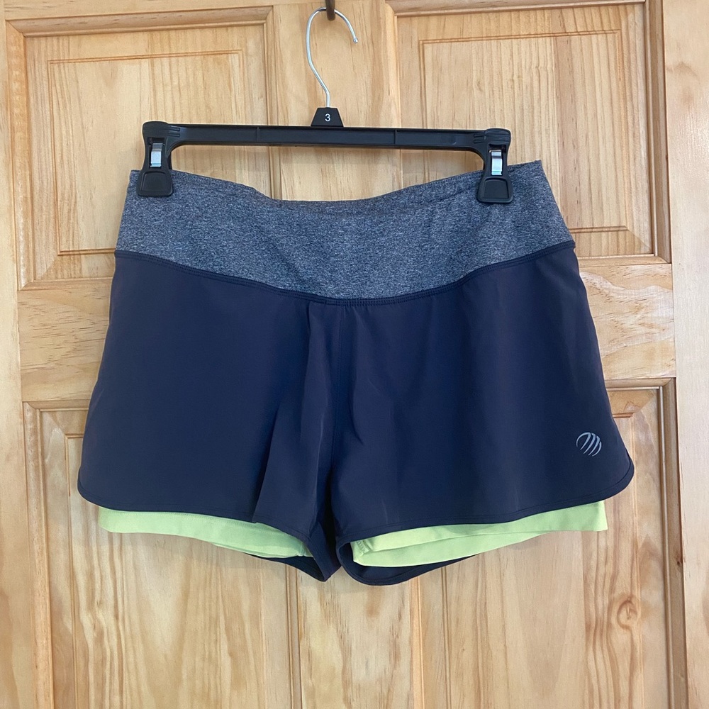 Womens Small Grey and Green Athletic Shorts